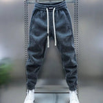 Vernon men's textured knit joggers in Grey, view 3
