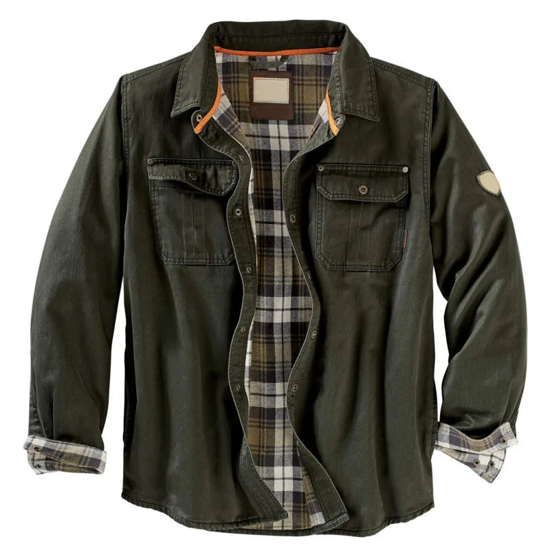 Barrett men's cotton overshirt jacket in Green, view 5