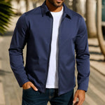 Jay men's casual lightweight jacket in Dark Blue, view 2