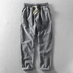 Byron men's lightweight summer drawstring pants in Grey, view 4
