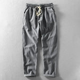 Byron men's lightweight summer drawstring pants in Grey, view 4