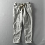 Byron men's lightweight summer drawstring pants in Light Grey, view 3
