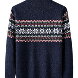 Finn - Geometric Print Half-Zip Christmas Sweater