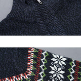 Finn - Geometric Print Half-Zip Christmas Sweater