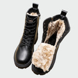 Simone - Faux Leather Winter Ankle Boots