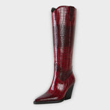 Sadie - Croc-Print Boots