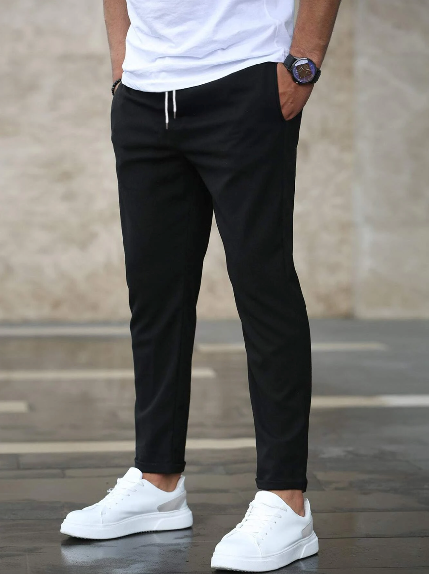 Elmer men's four way stretch slim joggers in Black, view 2