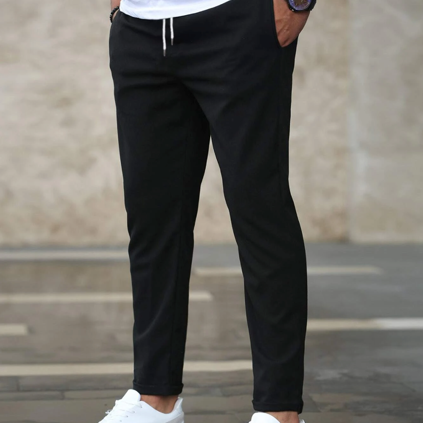 Elmer men's four way stretch slim joggers in Black, view 2