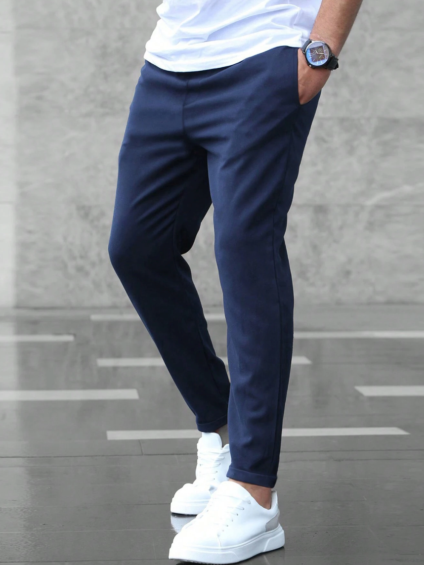 Elmer men's four way stretch slim joggers in Navy Blue, view 4