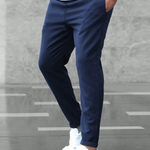 Elmer men's four way stretch slim joggers in Navy Blue, view 4