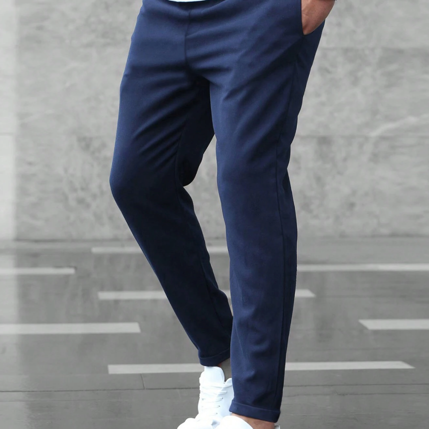 Elmer men's four way stretch slim joggers in Navy Blue, view 4