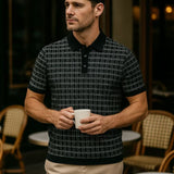 Dallas - Black Textured Knit Polo