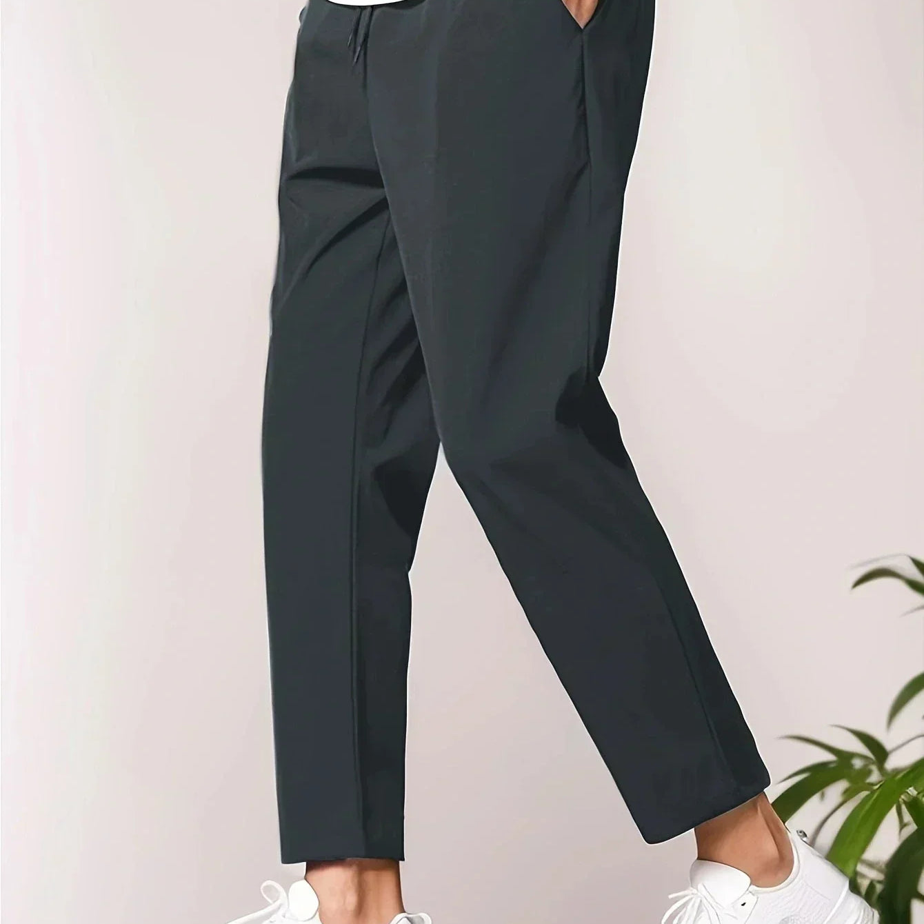 Rhett men's cropped tapered smart pants in Dark Grey, view 7