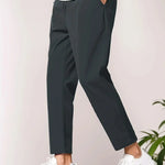 Rhett men's cropped tapered smart pants in Dark Grey, view 7