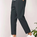 Rhett men's cropped tapered smart pants in Dark Grey, view 7