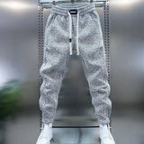 Vernon men's textured knit joggers in Light Grey, view 2