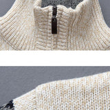 Harrison - Elk Print Half-Zip Christmas Sweater