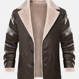 Bennett - Faux Leather Blazer with Faux Fur Lining