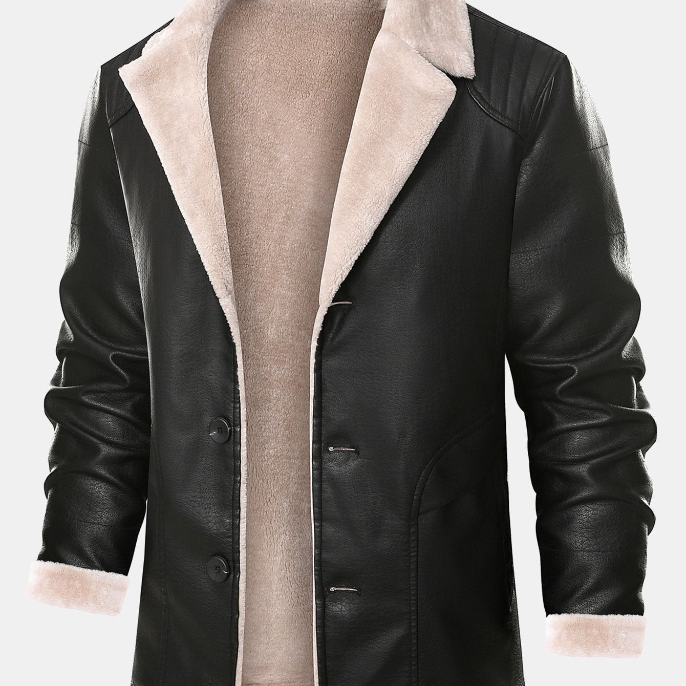 Bennett - Faux Leather Blazer with Faux Fur Lining