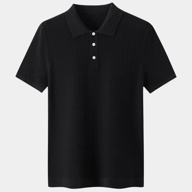 Cody - Brown Textured Knit Polo