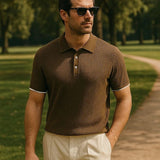 Cody - Brown Textured Knit Polo
