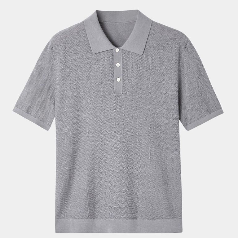 Cody - Brown Textured Knit Polo