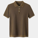 Cody - Brown Textured Knit Polo