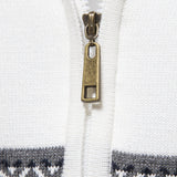 Lincoln - Contrast Pattern Jacquard Quarter-Zip Sweater