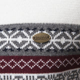 Lincoln - Contrast Pattern Jacquard Quarter-Zip Sweater
