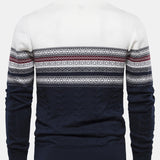Lincoln - Contrast Pattern Jacquard Quarter-Zip Sweater
