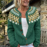 Angélique - Cardigan à imprimé norvégien et boutons