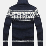 Gage - Geometric Print Zip Christmas Cardigan