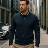 Gael - Navy Textured Bomber Jacket