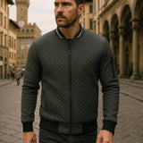 Gael - Navy Textured Bomber Jacket