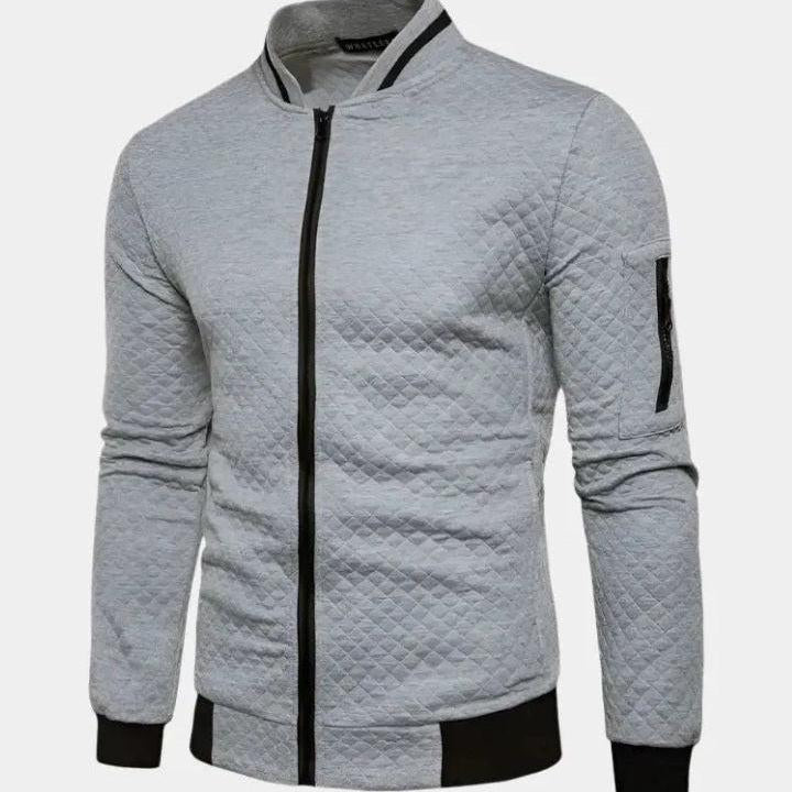 Gael - Navy Textured Bomber Jacket
