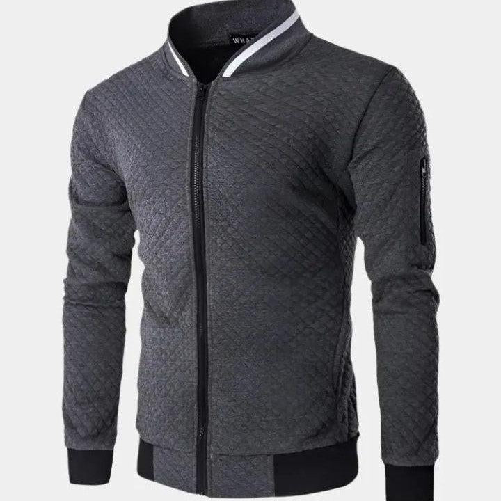 Gael - Navy Textured Bomber Jacket