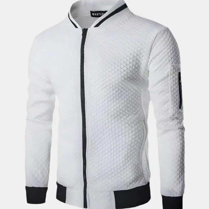Gael - Navy Textured Bomber Jacket