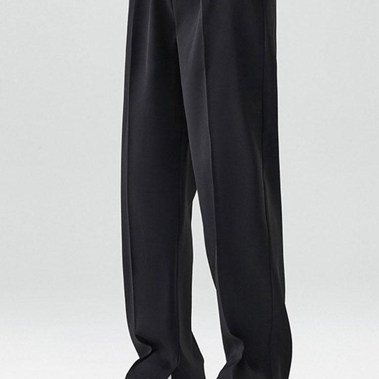 Arthur - Pleated Trousers with Split Hem