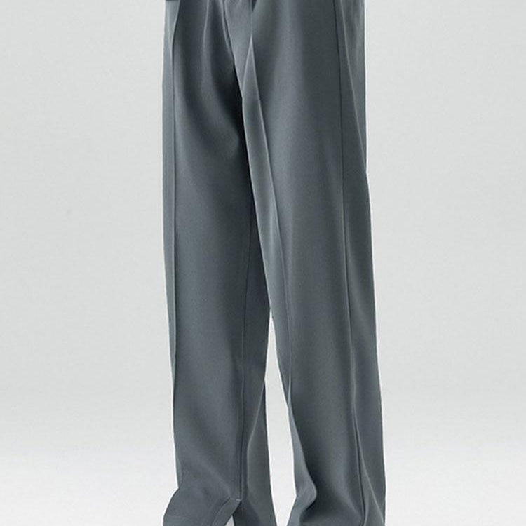Arthur - Pleated Trousers with Split Hem
