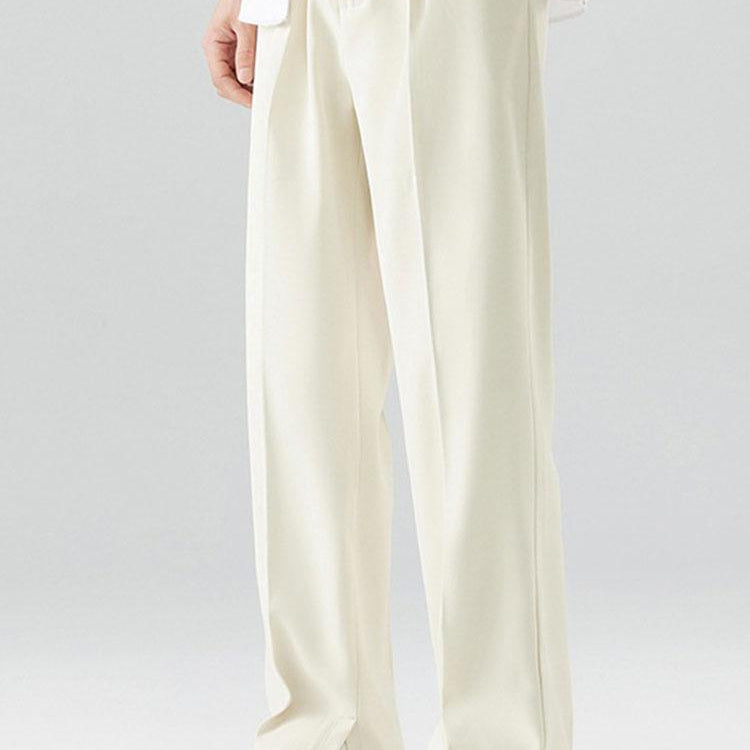 Arthur - Pleated Trousers with Split Hem