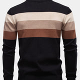 Miles - Contrast Striped Quarter-Zip Sweater