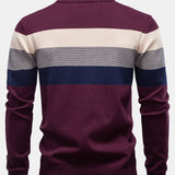 Miles - Contrast Striped Quarter-Zip Sweater