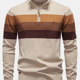Miles - Contrast Striped Quarter-Zip Sweater