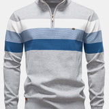 Miles - Contrast Striped Quarter-Zip Sweater