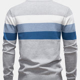 Miles - Contrast Striped Quarter-Zip Sweater