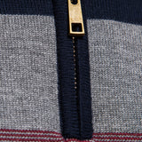 Miles - Contrast Striped Quarter-Zip Sweater