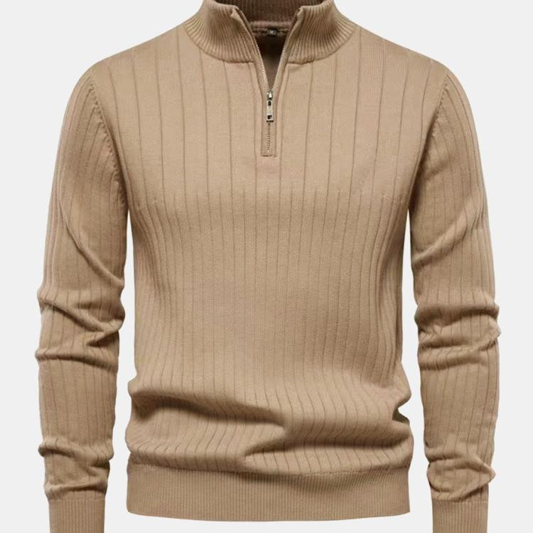 Ian - Striped Half-Zip Sweater