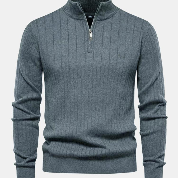 Ian - Striped Half-Zip Sweater