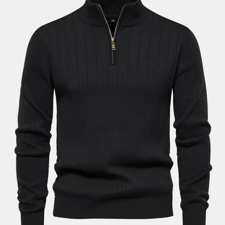 Ian - Striped Half-Zip Sweater