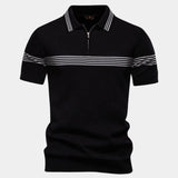 Tristan - White Polo with Stripe Detail